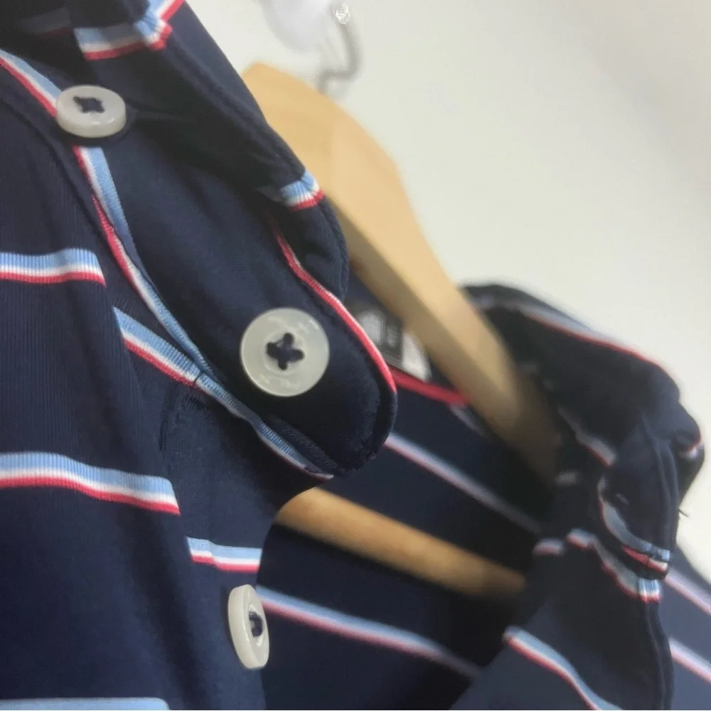 Ralph Lauren RLX Navy/Red/White Striped  Golf Polo Large